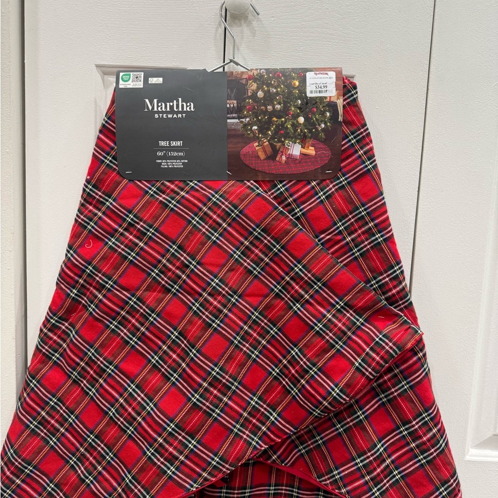 Martha Stewart Vibrant Red Plaid Skirt